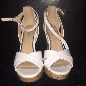 White flowery wedges